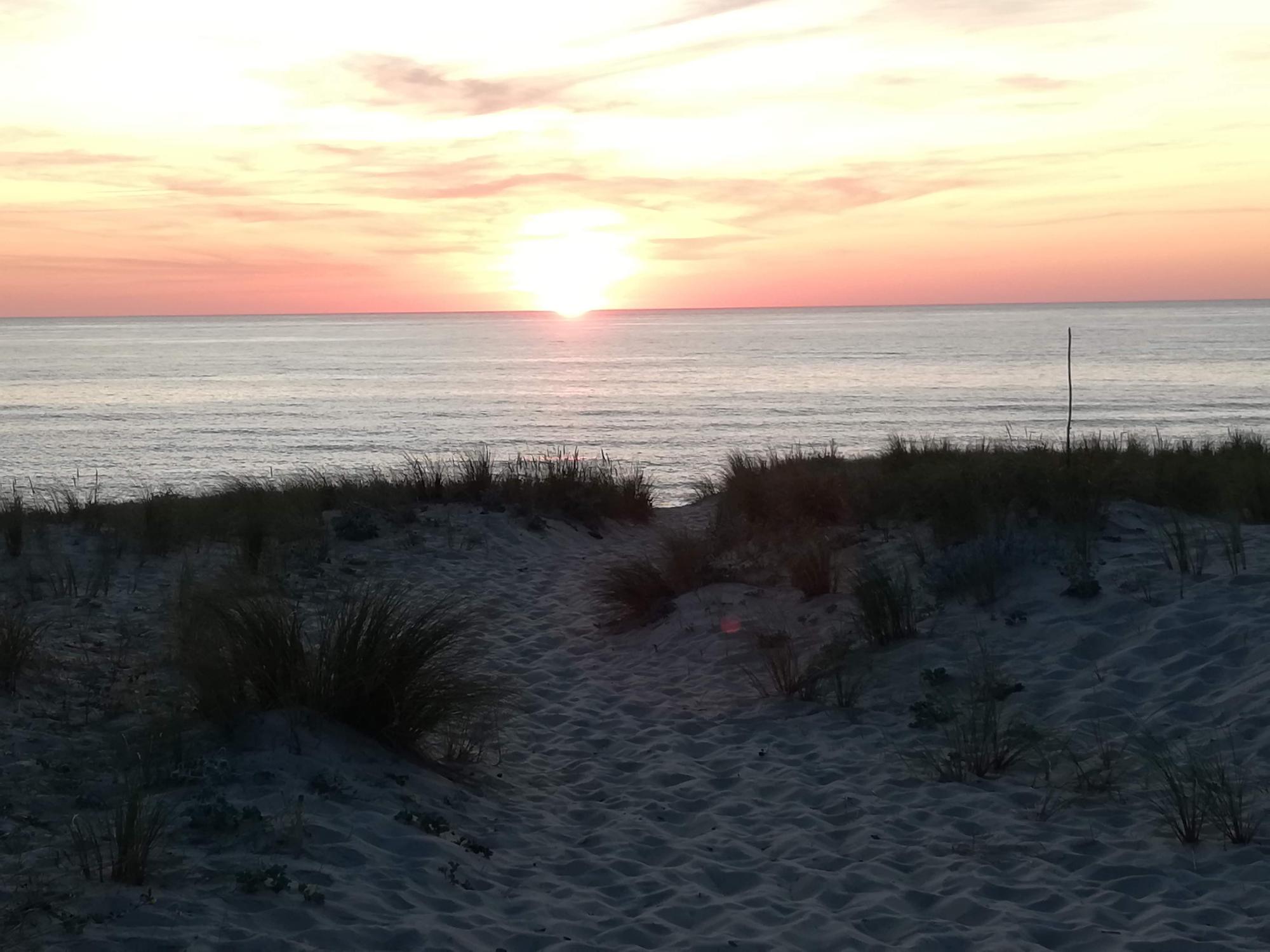 Coucher de soleil sur la dune de Seignosse
